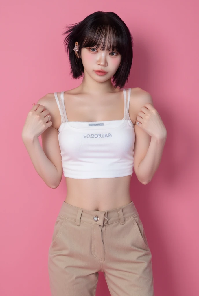 ((Best image quality)、Korean 20 years old、In a private luxury villa, NFSW, high resolution, Natural and smooth implementation, head and body balance、Perfect 바디 뷰티:1.4、slim、thin legs、((dark brown hair、very small breasts:1.2))、, Highly detailed face and skin textures、eye for detail、shy smile、Perfect 、with legs spread, lighting areola、Aiming to become a gravure idol、An angle slightly lower than the front、top quality、reality、open crotch、cute appearance、small ass、K-pop makeup、embarrassed expression、thin waist, White and clear skin, cute belly fat, chubby, Narrow pelvis, hairstyle for long hair, wet, natural implementation, one piece, clear and bright weather, bed, Temptation