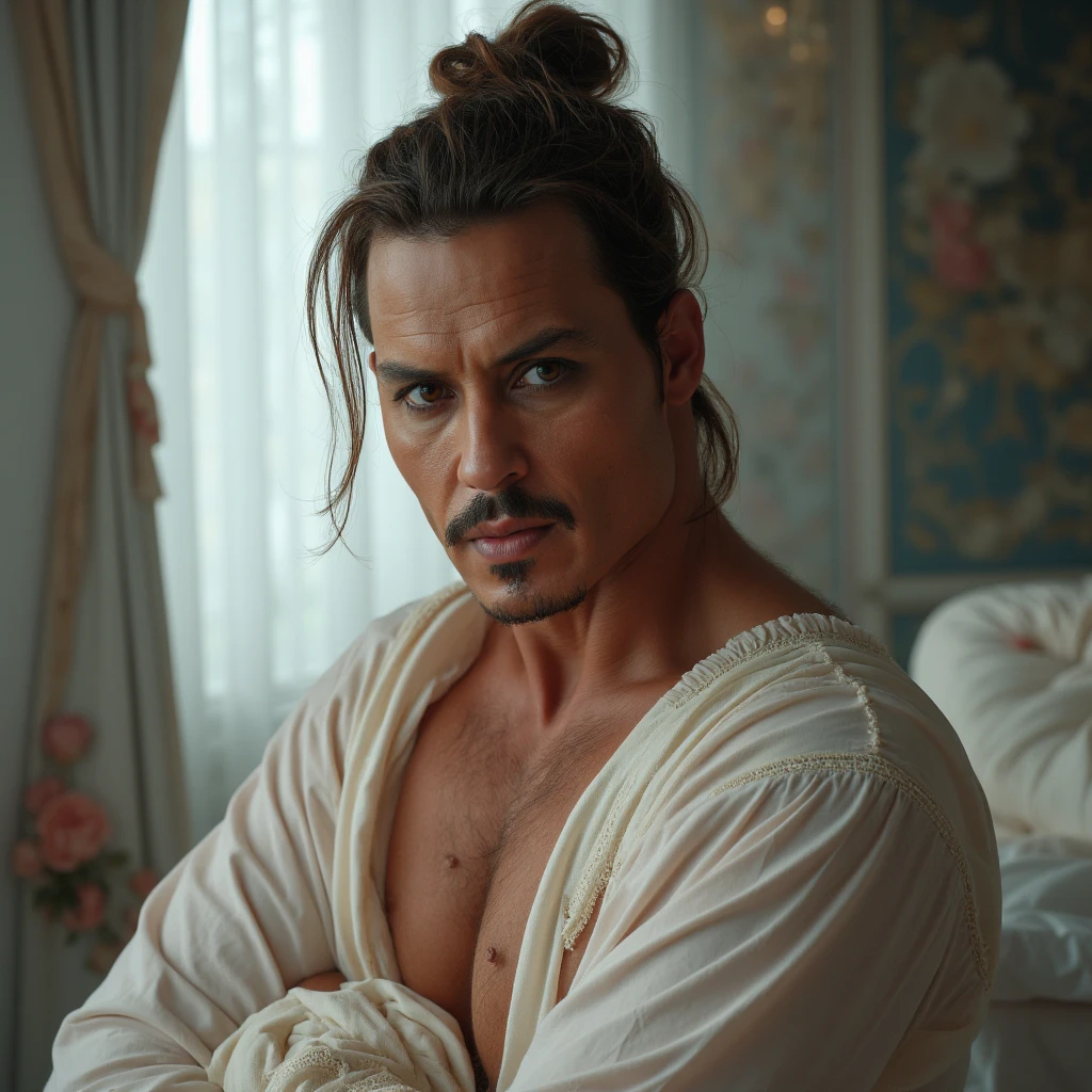 (masterpiece), (realistic), (ultra detailed), ( high reest quality), (photorealistic), (perfect face), (perfect anatomy), (((man))), (((male))), (((Spaniard))), (((30 years old))), (((muscular))), (((solo))), dracule mihawk from one piece, dracule mihawk, (((spiky hair))), black mustache, black beard,holding a glass filled with liquor