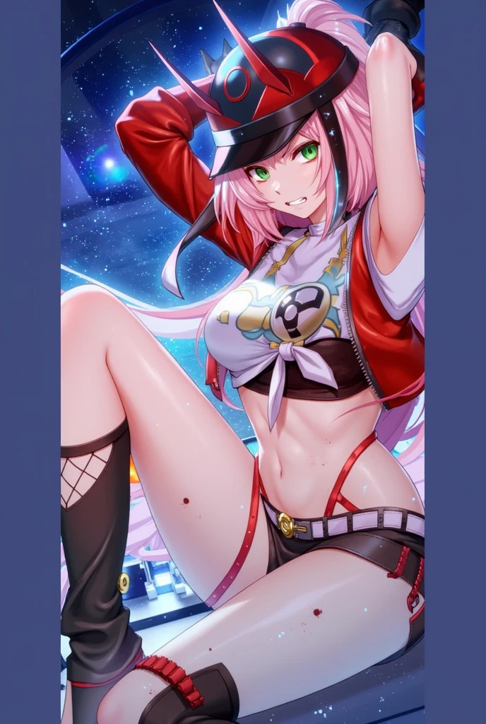 girl,Young,(masterpiece,Highest quality),Street,Completely naked,Bare shoulders、Gal、Pink Hair、smile、passionate、long hair、(Underboob),Big Breasts,Cleavage,(stomach),Black mini tube top、looking at the camera、barefoot、A very short black miniskirt,(Ultra Micro Mini Pleated Skirt),Strong winds、solo、Are standing、barefoot,sexy