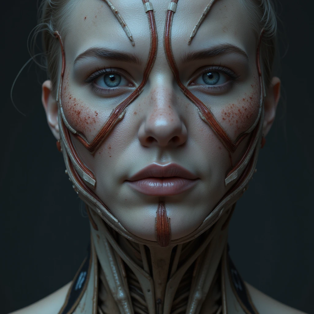 (highly detailed:1.2),(best quality:1.2),(8k:1.2),sharp focus,(subsurface scattering:1.1),award-winning photograph,professional portrait photography
1girl,(exposed detailed muscle tissue:1.2),(missing skin:1.2), (exposed organs and bones:1.2),moist flesh,(anatomy diagram:1.1)
(very detailed background:1.2),(body horror sci-fi:1.2),dramatic lighting,knollingcase,dreamlikeart,analog style, (by artgerm wlop jeffrey simpson:1.1),organic (emb-rrf2:0.4)