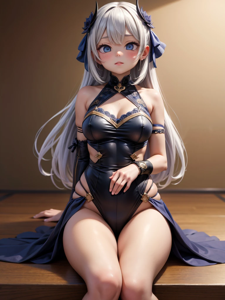 (((Kama))), (Fate), ((bondage)), ((bdsm)), (bound), (tied up girl), ((bound arms)), (bound legs), ((foot focus), (anime), ((barefoot)), (no shoes), (beautiful), (Detailed Feet), (Ultra Real), (Illustration), (High Resolution), (8K), (Very Detailed), (Best Illustration), (Beautiful Detailed Eyes), (Best Quality), (Super Detailed), (Masterpiece), (Detailed Face), Solo,