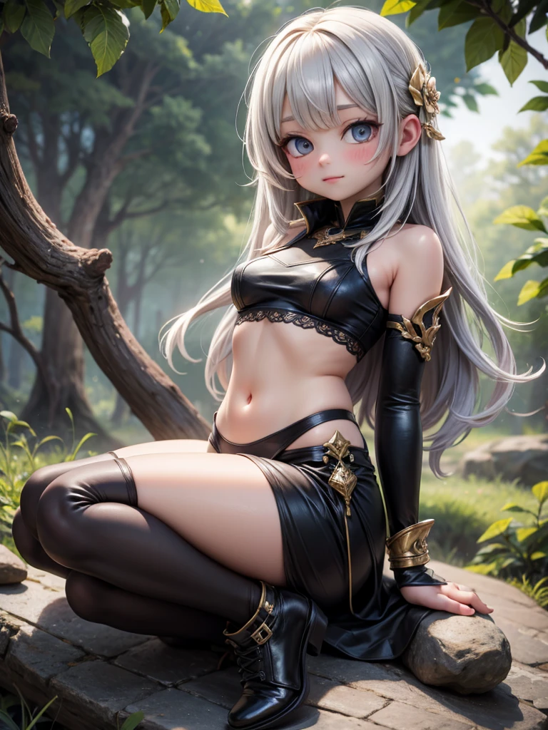 Masterpiece, top quality anime illustration, super detailed, one girl, solo focus, beautiful girl with silver hair cat ears, anime, thigh emphasis, god Bastet, bathing in desert oasis, wet sheer