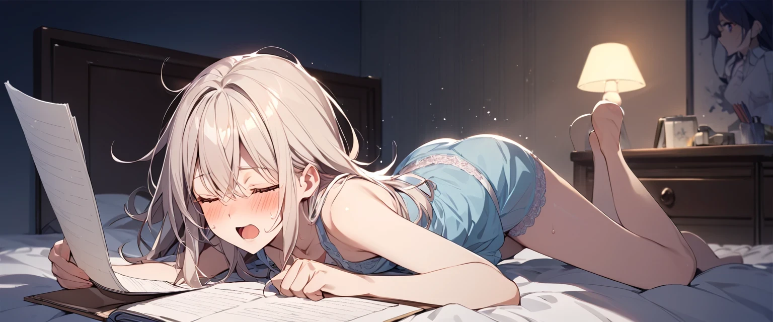 (8k, 最high quality)、Ultra-high resolution、Adorable、最high quality, Absurd beauty, 最high quality, Ultra-high resolution、((Braided Hair))、uniform、 ((Sleeping with eyes closed)) ,Cute Characters, Most detailed, high quality、(missionary, boy, penis, lying, vaginale, ass pov, sex, nsfw)、nose blush、steam、Shiny Hair、Very fine and beautiful bright eyes、Very detailed, clear and beautiful face, 、 (Sleeping with eyes closed) 、Awards, Anatomically correct、((Attacked in his sleep))