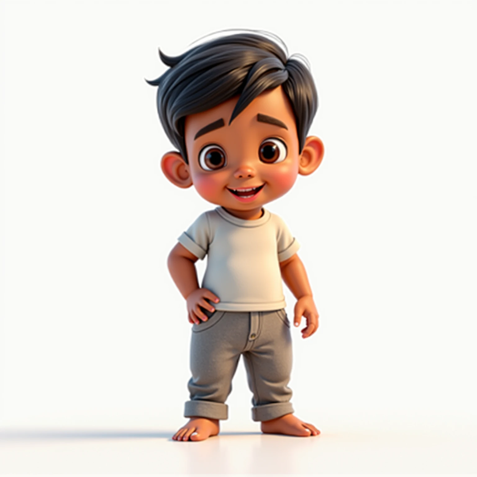 Treatment, solo boy in casual outfit school background, boy standing looking at camera and smiling, wall with alphabet