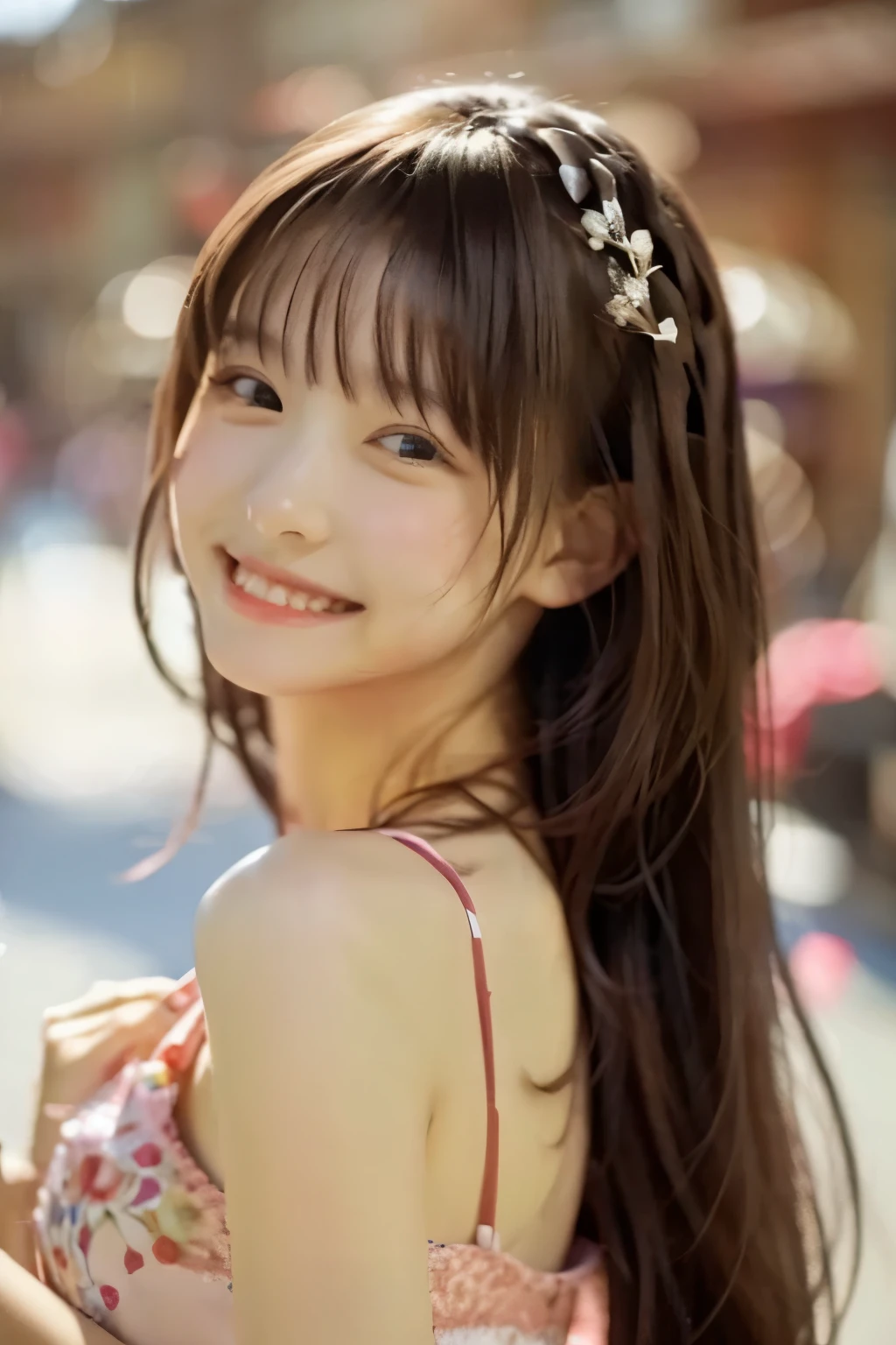 floating hair,   light smile,  Tell me about 1 beautiful girl,   masterpiece, anatomically accurate, top quality