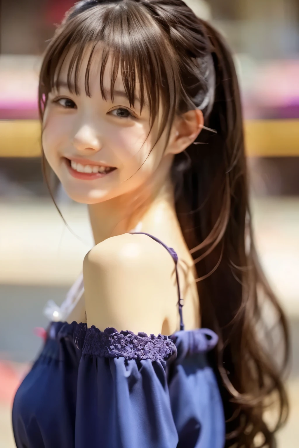 ((Park fountain:1.3)), (8k, RAW Photos, Highest quality, masterpiece:1.2), (Bun twin tail), alone, Looking at the audience, Viewed from the front, ((性欲が強いhigh school girl:1.3))、Beautiful white skin, knees, Absurd face is small, Part your bangs down the middle, The forehead is visible, Glare, ((Cute mischievous face:1.3)), Ultra-high resolution, cute, (Slender body line), Outstanding proportions, ((Smooth red knit dress:1.2)), high school girl, (Baby Face:1.5), Japanese women, Are standing, (Photorealistic:1.37), Photon Mapping, Realistic, cute顔が小さい, Brown eyes, prospect, Written boundary depth, Blurred Background, (I can see the bangs), Silky smooth hair, (Beautiful thin thighs:1.2), (Small beautiful butt:1.2), thigh, Nogizaka idol, Idol, (Detailed hands:1.2, Accurate hands:1.3, Beautiful little hands of a girl:1.3), (Small small breasts:1.3, Chest cutout:1.3), Super quality, Low people, (Clear white skin, Skin with visible pores:1.2), (Focus on the face), Check and correct the garment construction, (Perfect Anatomy:1.3), (Detailed eyes and face:1.3, Professional photography techniques), ((Mischievous gestures:1.2))