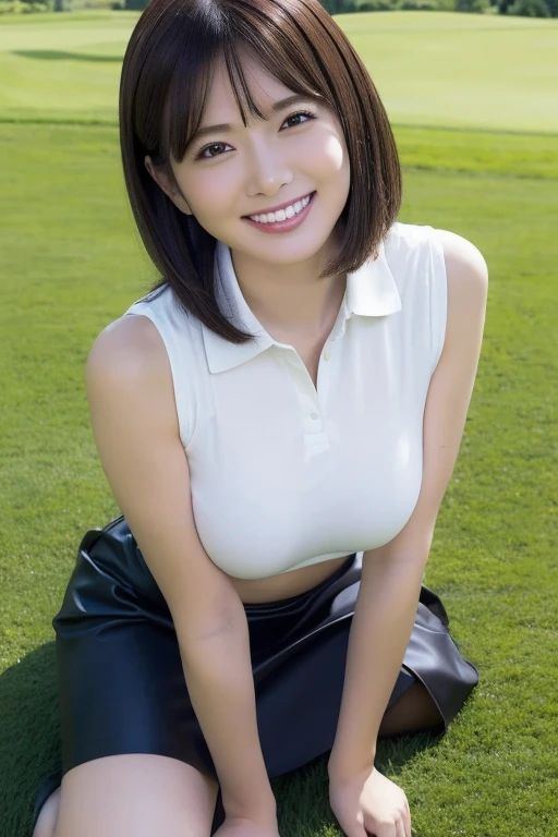 Neat and clean high school girl、(Long white silk camisole、White panties)、Outside the stadium、(slim)、Realistic、detailed, Skin Texture, Super detailed、Delicate and sexy collarbone、A sloppy smile、Super detailed face、Lips、Detailed Eyes、Small breasts、Small breasts、、Small breasts、Flat Chest、Emphasize the chest、Bright Face、((Are standing、White panties are visible from under the skirt、Lift the hem of your skirt slightly with both hands.,,)), Short hair with bangs、Straight Bob Hair、、Angle from above、14 years old、、(((Tanned brown skin)))