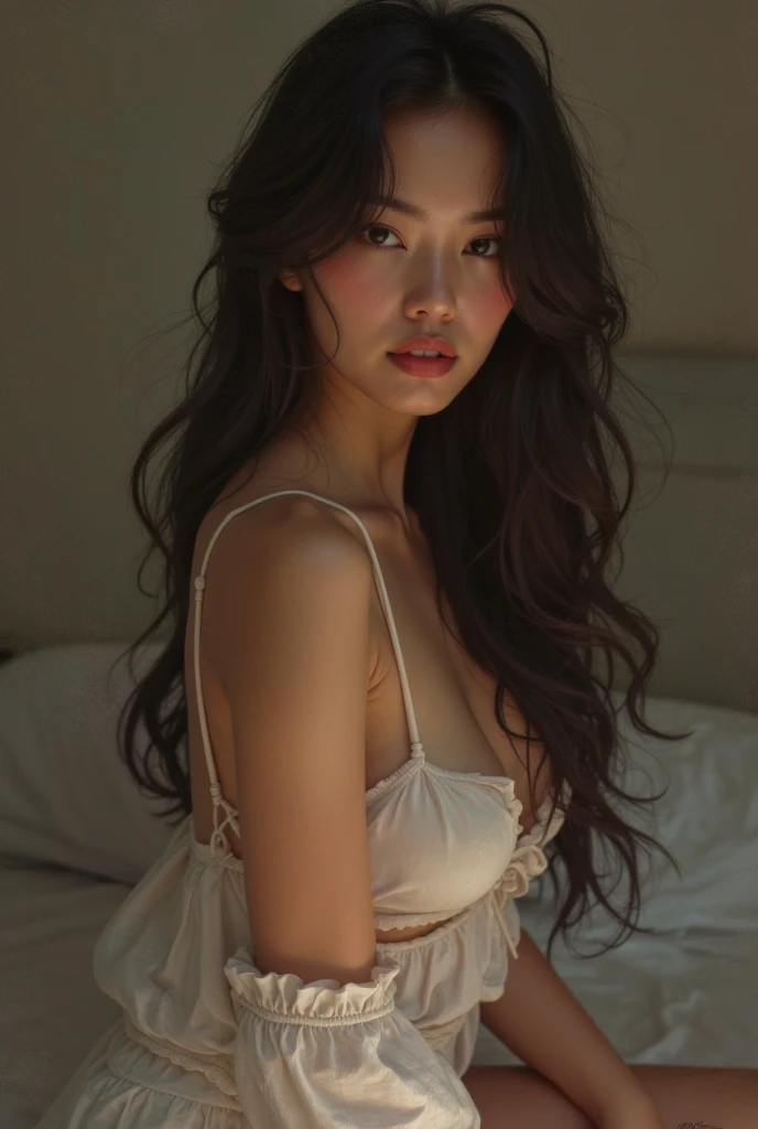 (long hair: 1.6), flowing hair, (white ribbon on hair), best quality, masterpiece, illustration, extremely exquisite beauty, Very detailed, CG, , 8k wallpaper, Astonishing, fine details, masterpiece, best quality, official art, Very detailed CG Unity 8k wallpaper, ridiculous, incredibly ridiculous, File size is huge, super detailed, High resolution, Very detailed, Beautiful and delicate girl, Very detailed eyes and face, beautiful details eyes, There is light on the face, whole body, (whole body), masterpiece, surreal, 32k, Extremely detailed CG Unity 8k wallpaper, best quality, (male and female cuddles), Man muscular naked, woman sexly, split, Off the shoulder style, sexly, Bare legs, permanent,Huge breasts