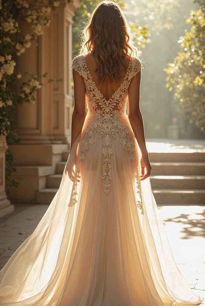 A crochet dress for a coronation gala , but it should be crochet and transparent fabric 