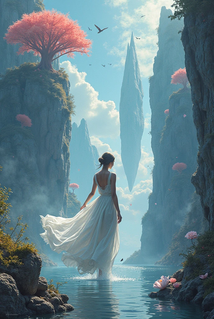 Microlandscape,(((Girl))),is wearing dress,cleanness,Glass texture,比基尼,Transparent clothes,Intimate clothing Big breasts