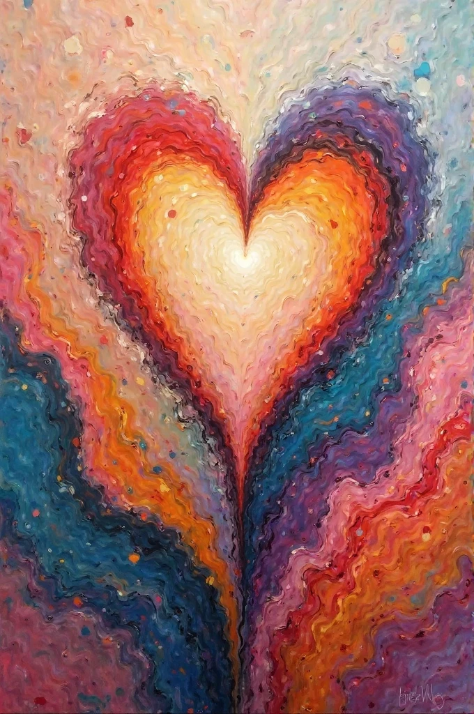 30. An abstract representation of love using cold colors and matte textures in impressionism style.