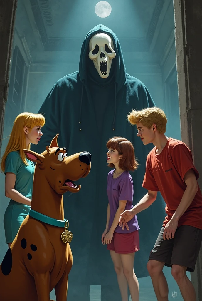 Scooby Doo and gang wears real Ghostface mask