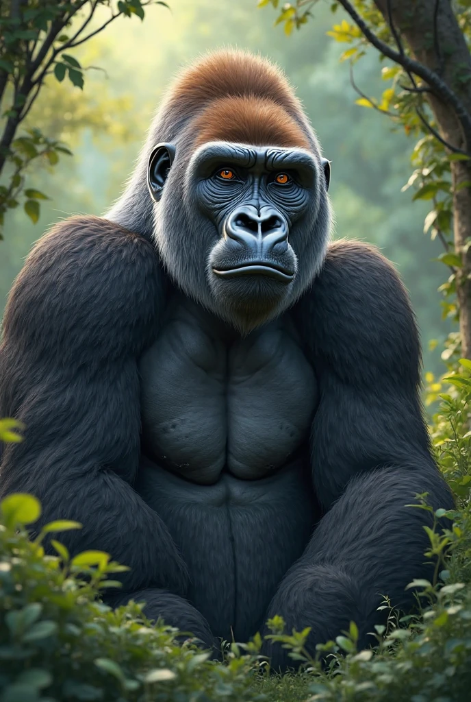 A jungle background with gorillas, photorealistic, artwork,