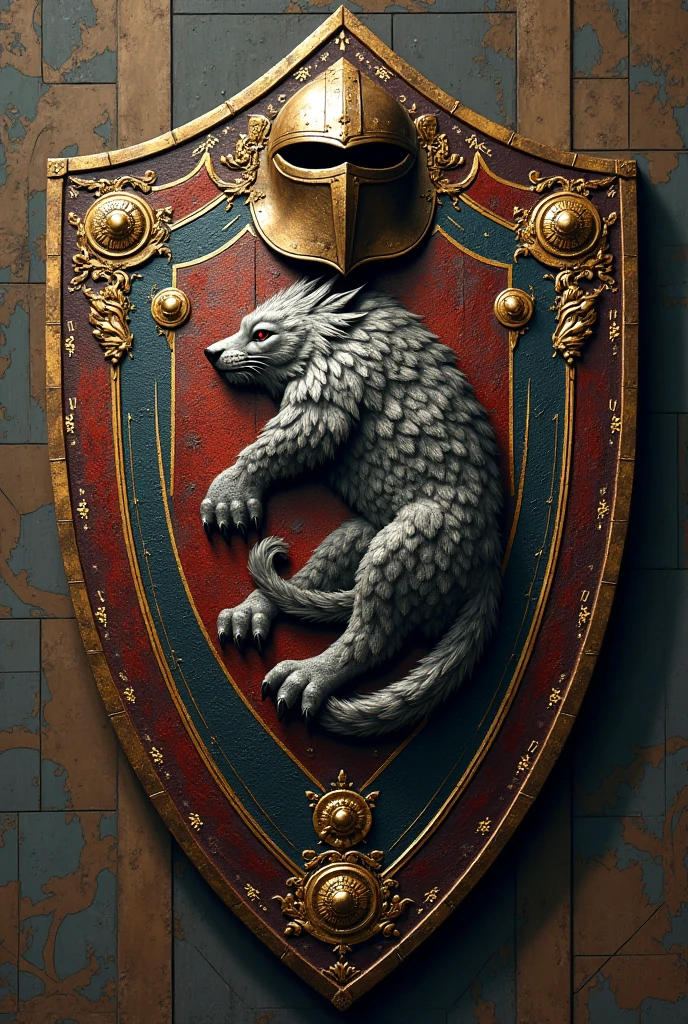 Heraldic Shield, com elmo e ratel