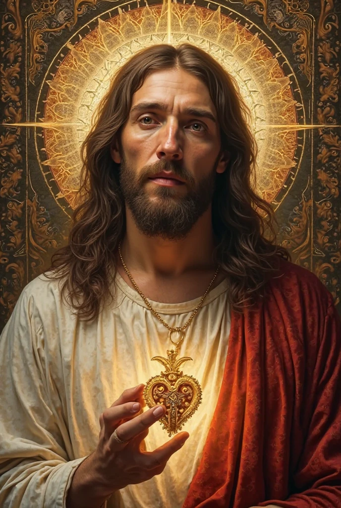 Jesus holding a crucifix