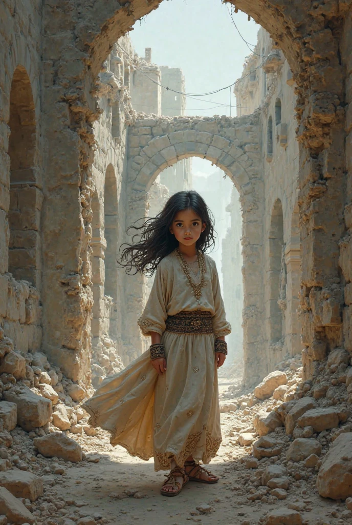 Middle Eastern ,Deep shadows、Oil painting style、Ruins Background,close up、 Dramatic Lighting, Extremely true, 8k, Crazy details, Wheels within wheels, Bokeh, Shot with a 60mm lens, ISO 300, F/4, 1/200th, Bright colors, Pino Deheny, Vincent Van Gogh, Luis Royo, Frank Frazetta
