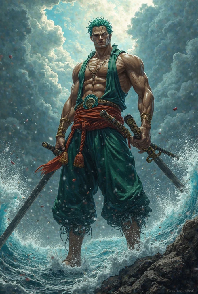 Make a character that is a mix between Zoro Sanji and Garp