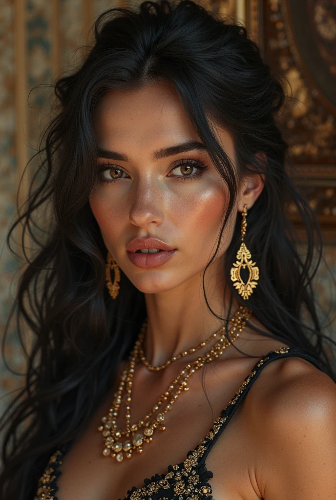 
Can you help me create an image of Alicent from Game of Thrones wearing a very, very sexy and provocative outfit with a casual touch please?