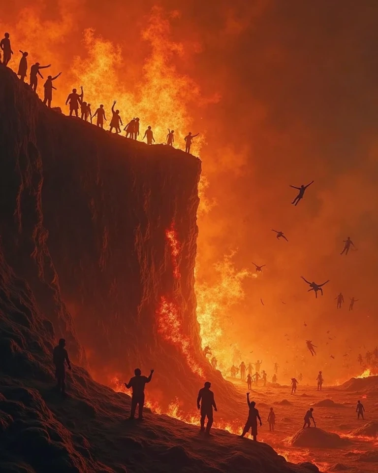 Atantlis destroyed in flames