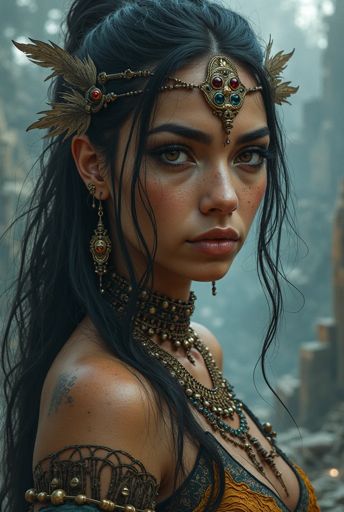 A Indian beautiful girl with iron man
