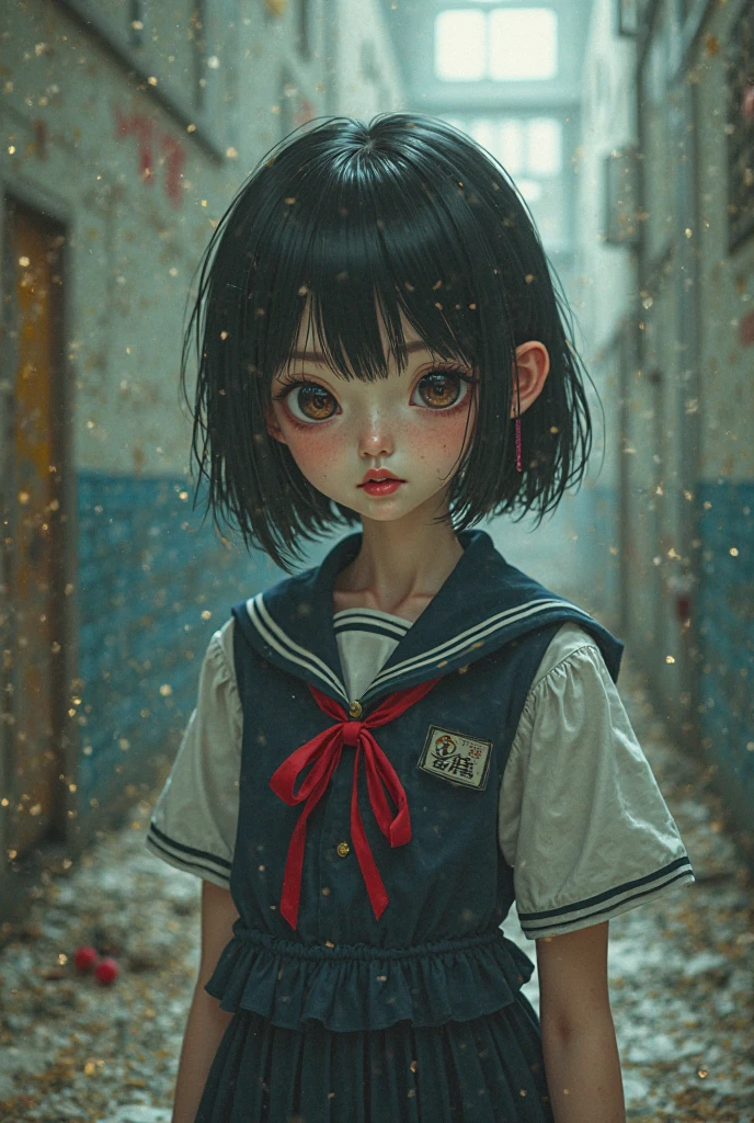 First grade girl with sharp eyes