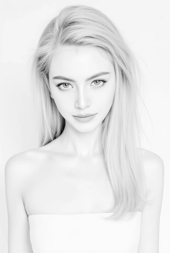 styles, Model Essay Style, RAW photo of blonde girl, ((Monochrome photography)), 1girl in, (Facing the front), The upper part of the body, face perfect, top-quality, ultra-detailliert, film grains, A hyper-realistic, ultra realistic textures, masterpiece, highly detailed CG unit 8k wallpaper