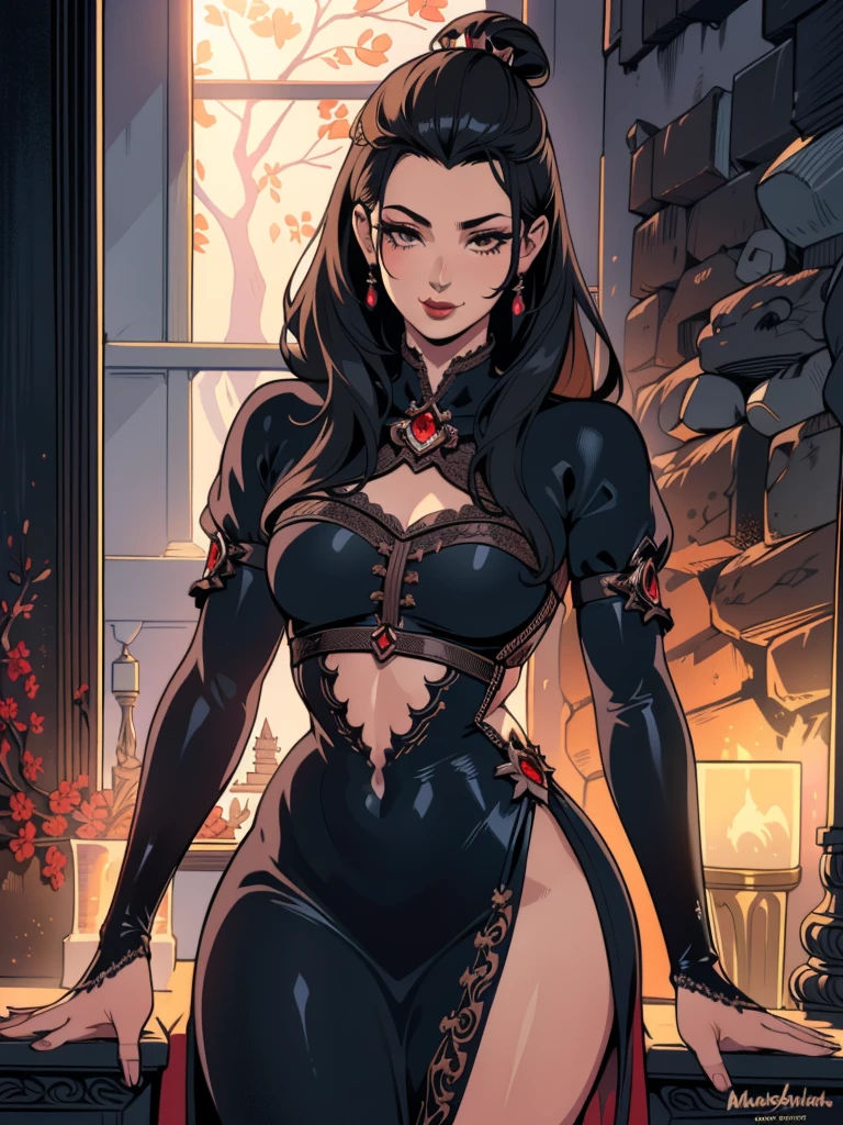 a woman wearing a tight, strapless red dress, beautiful detailed eyes, beautiful detailed lips, extremely detailed face, long eyelashes, hourglass figure, cinched waist, flowing hair, photorealistic, 8k, high quality, hyper detailed, dramatic lighting, dramatic shadows, chiaroscuro, cinematic, elegant, glamorous, seductive, alluring