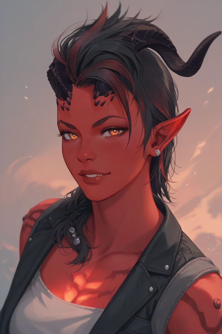 score_9, score_8_up, score_7_up,  1girl, the legend of korra, freckles, black nails, sharp nails, dark skinned female, oni horns, (straight-on, upper body),
(scenery, at night, indoors, hallway, window:0.7),