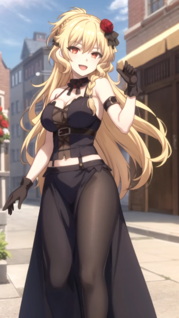 1 girl, detailed blue eyes, lange wimpern, detailed beautiful face, Side parts,a Bit curly hair, (very Long blonde hair:1.4), festgebunden, (arms behind back:1.6), gefesselte Arme, (blushing:1.3), (Big ?????:1.1), OTN, Gag, gagged, ??????? over clothes, full body bondage, (black skirt, White top, black high heels:1.4), in einem Sessel sitzend, beach in the background, tied gag, nah aufnahmen