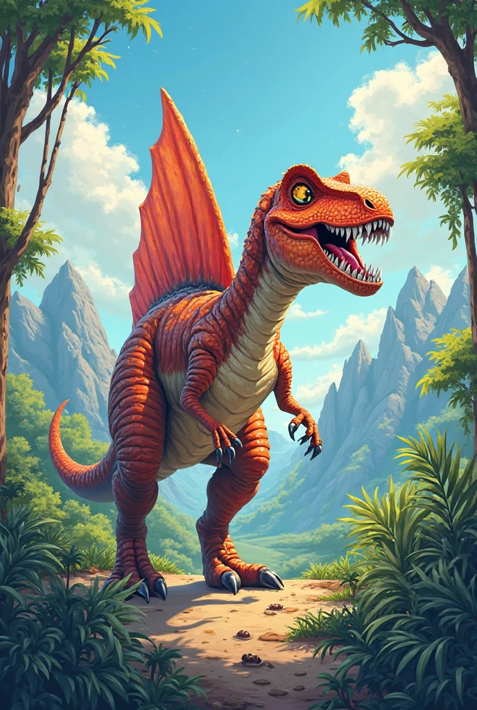 Red-haired lame dinosaur