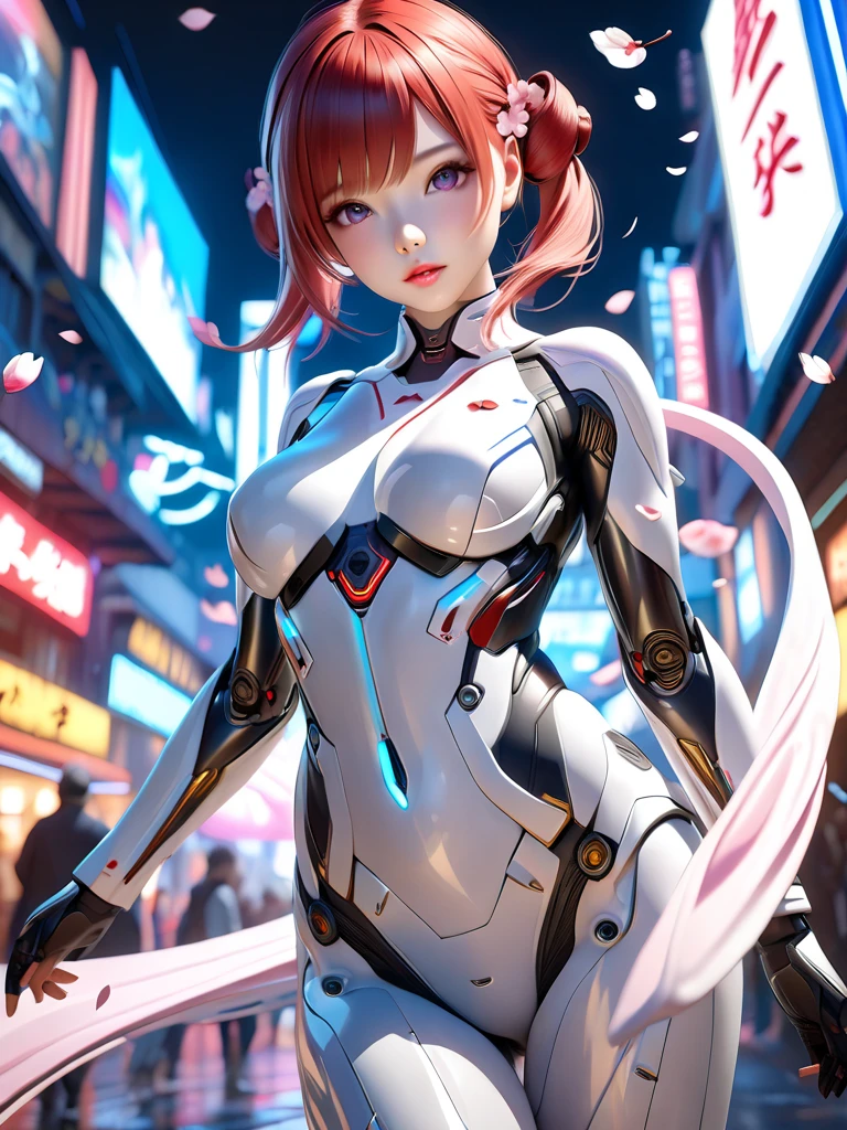 (full body shot of:1.4), space art, 1 cheongsam woman,Standing posture,Transparent robot arm,Slender figure,perfectly proportions,Delicate hair accessories, Smile,Transparent Mechanical Shoes, Oriental elements, ( Bokeh),High quality,4K,。.3D