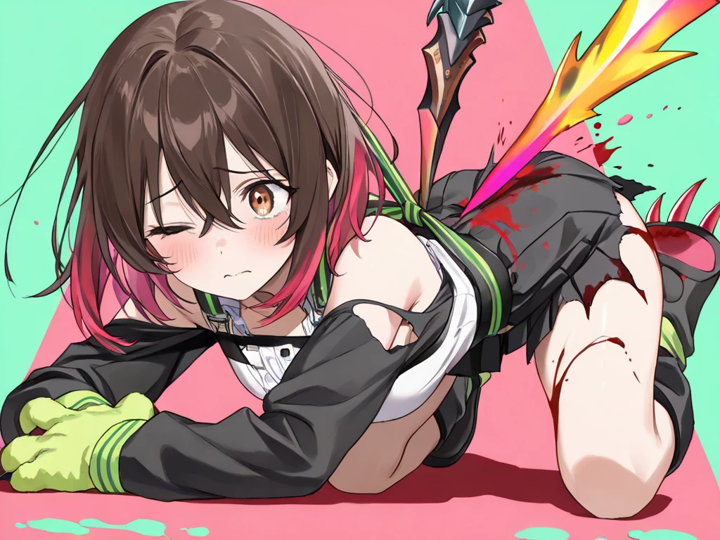 In a cage,smile,Long tongue, Sticking out tongue,Binding band; Bound,Chara ,canon ,fanon ,green striped sweater ,shorts ,red eyes ,brown hair ,short hair ,barefoot, Green thong ,blush ,locket ,scoop neck,Leg rings, ankle shackles, chains,collared ,red eyes,saliva,squatting,spread legs apartwhite jacket,Hand confinement,Large chest,Collar,Opening on the clothes,Show chest muscles, show back muscles,Showcasing abdominal and chest muscles,Sexy muscles,Muscles, abdominal muscles,lesbian,handcuffs,toes,Love special effects,Floor tiles,Weapons inserted on the ground