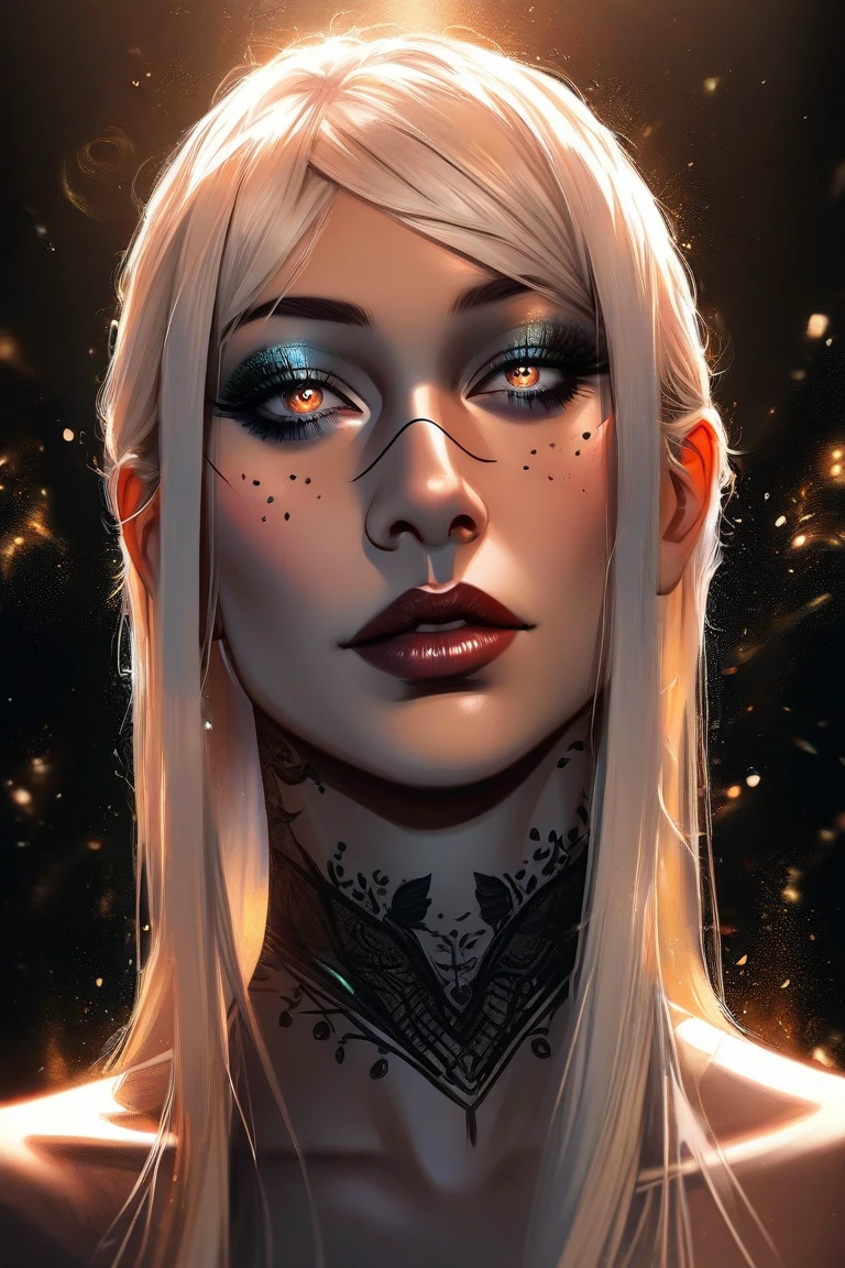 Fantasia Sombria1girl, arm tattoo, asymmetrical bangs, franja, (Zemaranhar, mandala, emaranhado, emaranhar:0.6), cabelos azuis, pigtail, camisa marrom, tatuagem da nuvem, Olhando para o Viewer, Rindo, louco, uncontrollable laugh, olhar louco, Noite, cidade, cabelos verdes, cabelos longos, diafragma, olhos cor-de-rosa, red lips, camisa, sozinho, Standing, tatuagem, twin braids, parte superior do corpo, azarar arcano, azarar \(Liga das Lendas\)