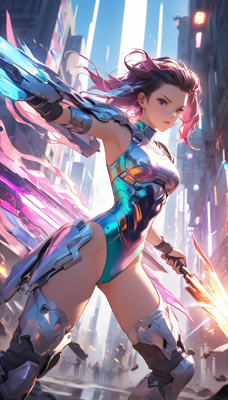 (best quality,4k,8k,highres,masterpiece:1.2),ultra-detailed,(realistic,photorealistic,photo-realistic:1.37),HDR,UHD,studio lighting,ultra-fine painting,sharp focus,physically-based rendering,extreme detail description,professional,vivid colors,bokeh,portrait,sexy,sci-fi,action,space,flying,cute woman,sexy battle armor (chrome violet),matching sci fi weapon,action pose,horrible tentacled aliens