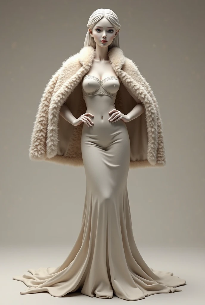 8K、top-quality、realphoto、10 generations、Woman having sex、Male genitalia enter the vaginal opening、Wearing a white fur coat(luxury brand)、Highly detailed fur coat、open one's legs、very Bigger breasts