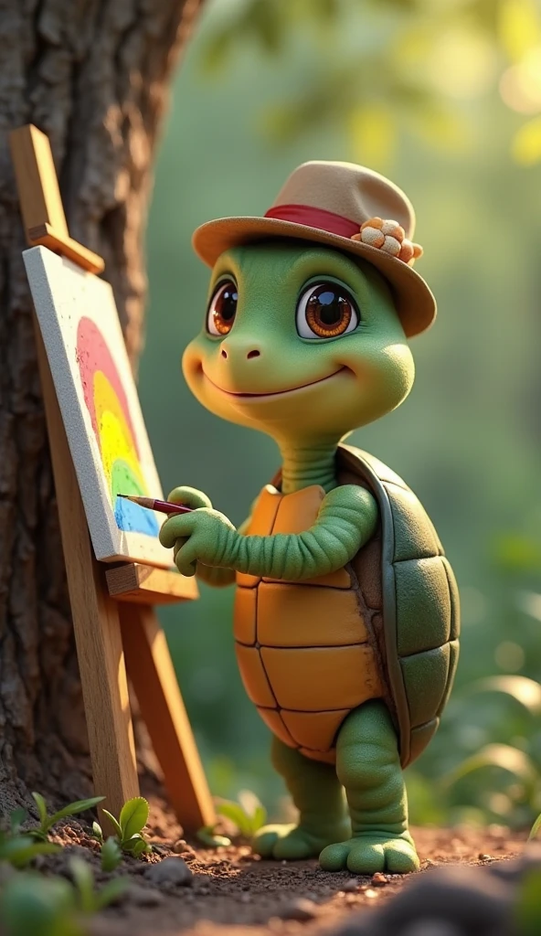 Masterpiece being painted by a tiny turtle