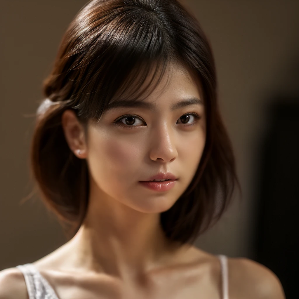 ((Realistic lighting, top quality, 8K, Masterpiece: 1.3)), clear focus: 1.2, 1 girl, perfect body beauty: 1.4, slim abs: 1.1, ((dark brown hair, big: 1.3)), (wearing ultra-thin red lace underwear: 1.4, gray stockings: 1.2, ), (outdoor, night: 1.1), city street, ultra-fine face, narrow eyes, double eyelids, hands on the head, lying on bed, crotch open, seducing with sexual expression, detailed mouth, 18 year old Japan, big ass