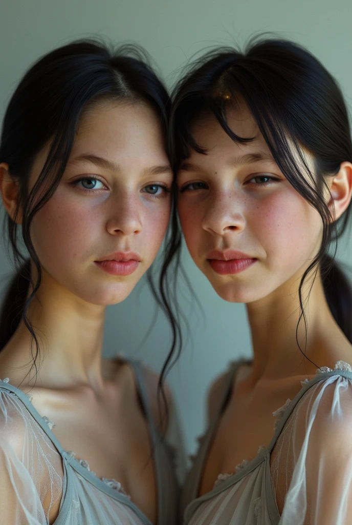 2heads, (a old girl and a 15 yearrl:1.5), (conjoined:1.5), (two headed:1.5)