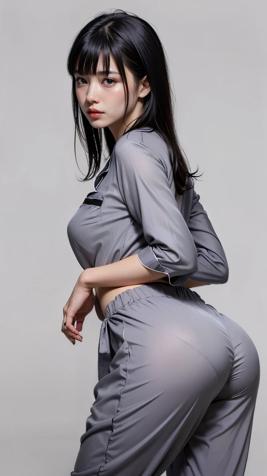 Korean girl with big ass in heavy rain