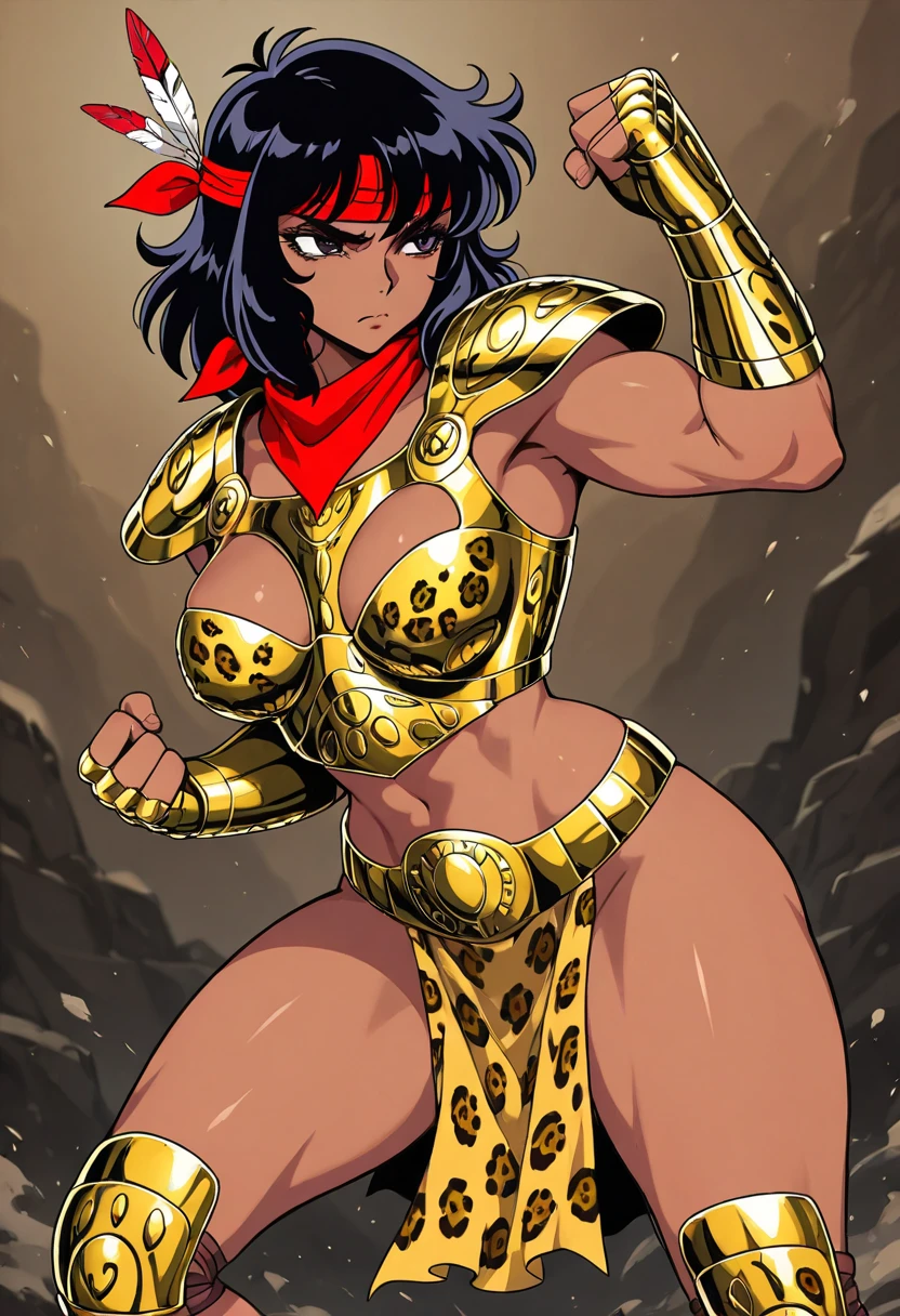 (high resolution, pixel perfect, gorgeous illustrations), (hyper quality, muste piece, etheric: 1.4), ((nsfw)), (((cowboy shot))), face focus, ((1girl)), teenage girl, (female savage), ((((hairy_woman)))), (((((open stance))))), cool atmosphere, black hair, (((((twintails, slicked_back_hair))))), Exquisite face, ((seductive smile)), blush, (((((((muscular_female))))))), (thick thighs, wide hips, Big breasts that are about to burst), fighter, (((wh_chi_armor))), (((highleg_leotard))), (((((cameltoe))))), bare arms, bare legs, shiny skin, gleaming skin, sweat, simple background,