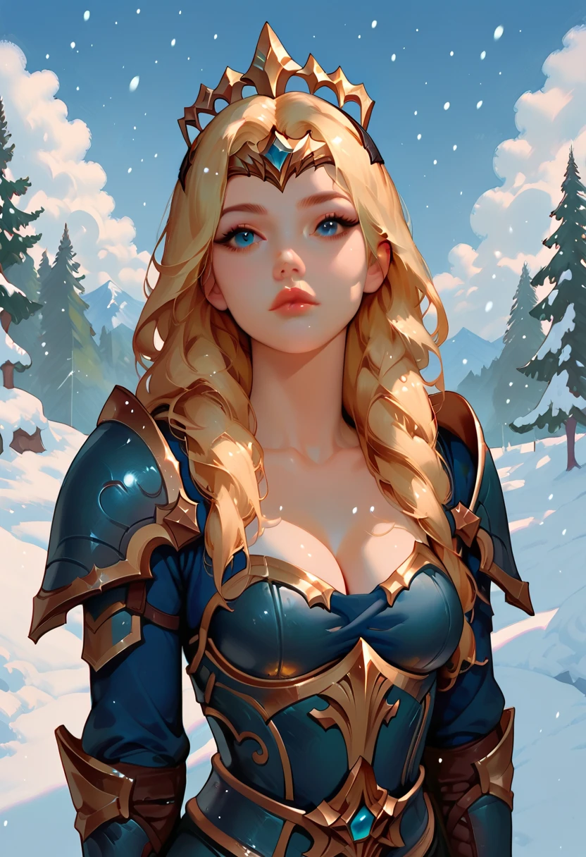 Girl surrounded by Ice and snow, fantasy, intricate, elegant, highly detailed, digital painting, artstation, concept art, matte, sharp focus, illustration, hearthstone