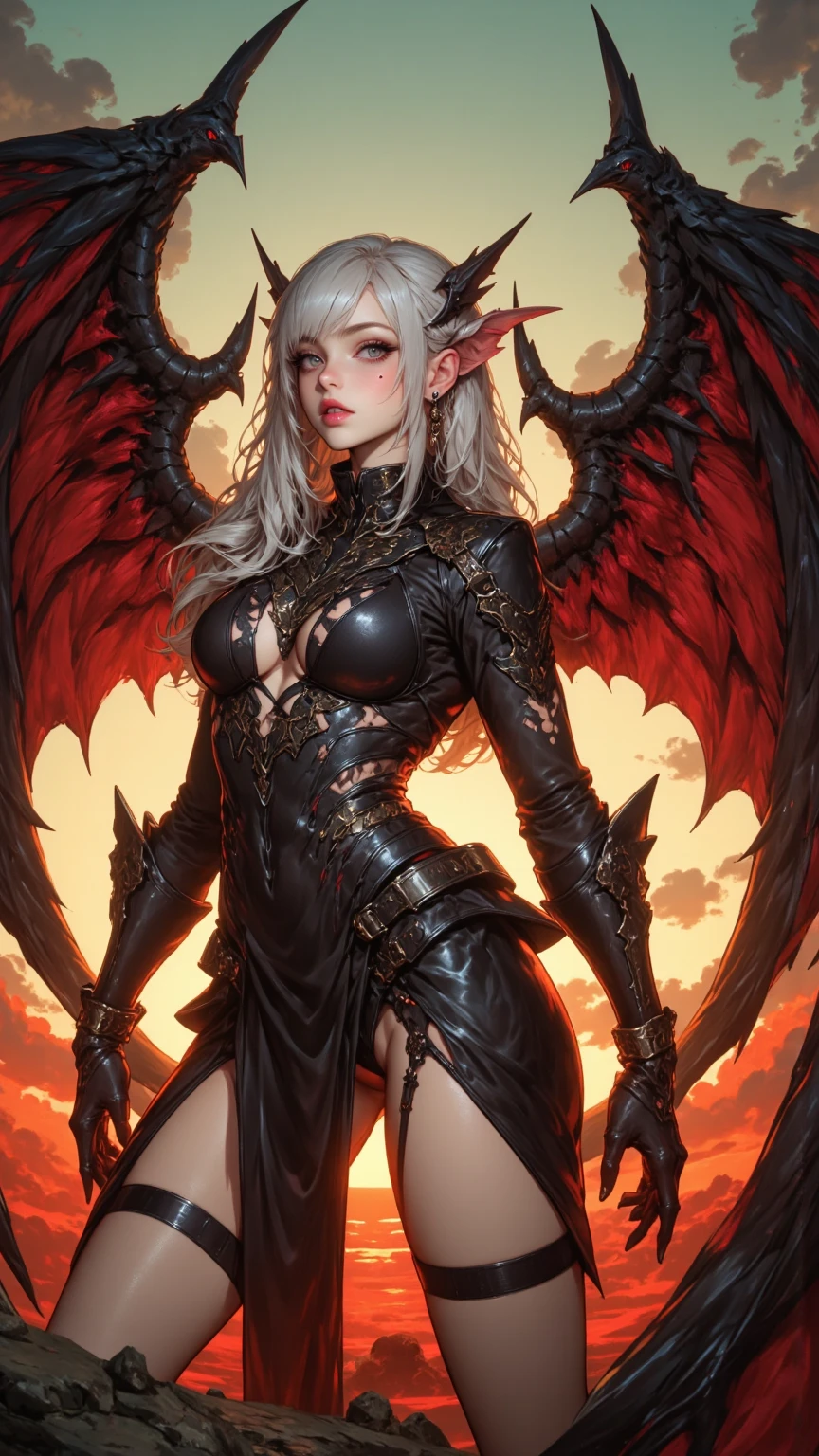 full body shot of a woman with horns and a demon face, white horns queen demon, beautiful succubus, portrait of a female demon, diablo 4 lilith, beautiful elegant demon queen, demon woman, demon girl, succubus | medieval, portrait of demon girl, succubus, demoness, fit male demon with white horns, epic fantasy art style, demon anime girl