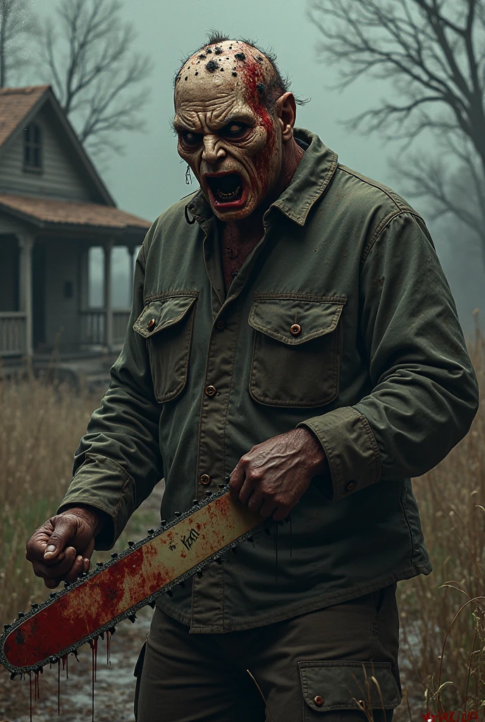 Rotten human, Japanese, old man, man, Frankestein, big man, whole body, horror, zombie, mountain hut