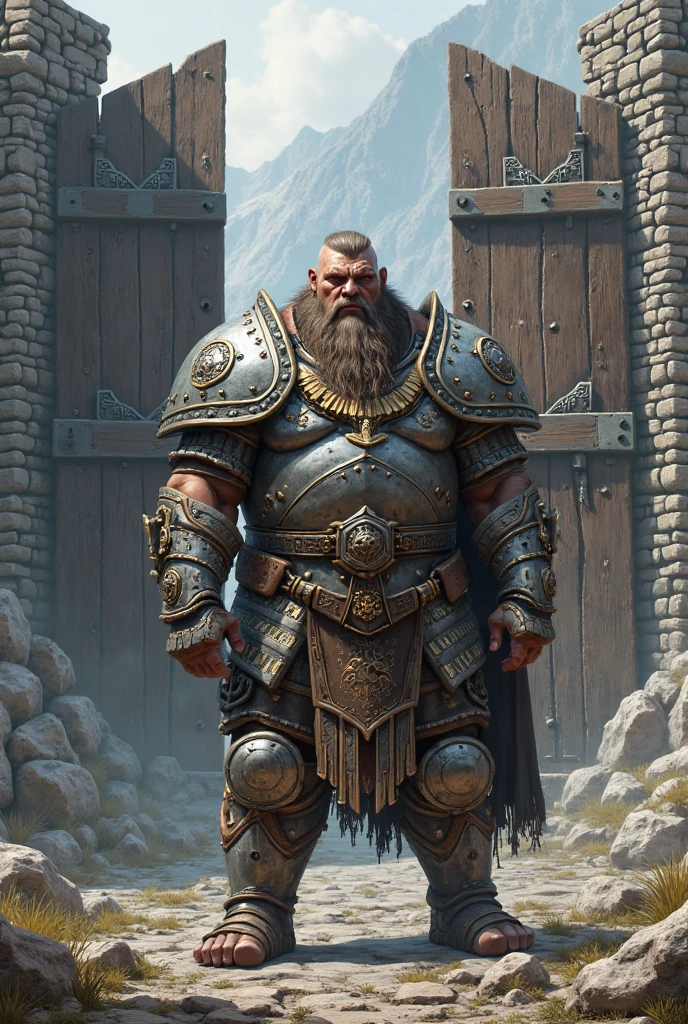burly virile bulky man, overmuscular and musclebound, bulging veiny muscles, broad shoulders, wide chest, overly thick arms and legs, thick body, a hulking figure with swelling muscles, a long bushy beard, grey hair, a knight wearing armor, high detail, medieval fantasy, realistic, dramatic lighting, dynamic pose, armor details, by Greg Rutkowsky and Boris Vallejo, 4k resolution