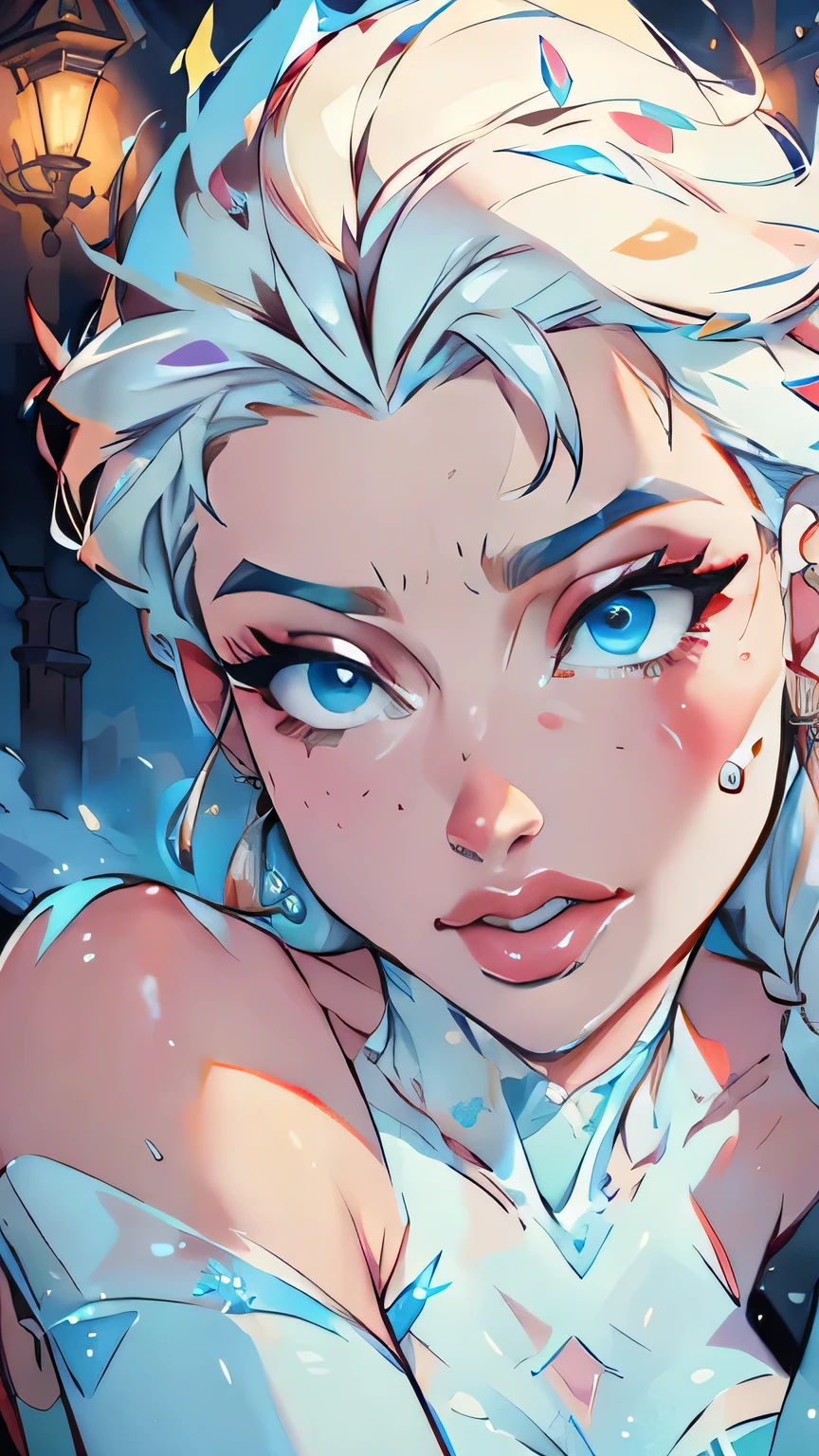 ((Best quality, 4K, high resolution, masterpiece:1.2)), ultra-detailed, realistic (photo-realistic:1.37),Elsa from Frozen,