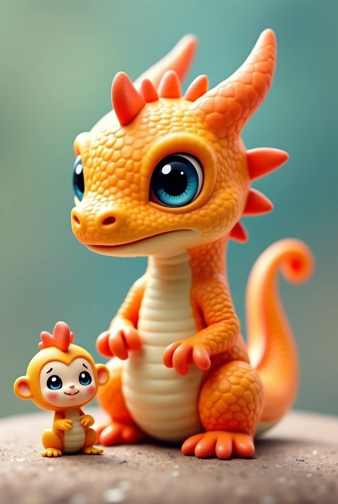 There is a little doll with a dragon on it, a dragon on the ground, Chinese baby, realistic style baby, Tooth Wu, Yanjun Cheng, Ryan Yee, Jason Chan, Russell Dongjun Lu, cute 3D rendering, cute little dragon, Chinese dragon, designed by jeonseok lee, loish and wlop, designed by Yang J, designed by Victor Wang, cute detail digital art