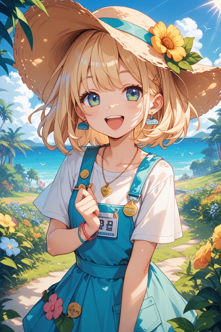 (8k, RAW photo, best quality, masterpiece, highres, absurdres, ultra detailed:1.3), (Photography, realistic, photo-realistic:1.4), (beautiful natural lighting, beautiful deatailed shadow, beautiful detailed glow :1.4), atmospheric, 

BREAK, 1 beautiful girl, girl, (cute:1.5),(Little:0.5),(cute:2.0),(change:2.0),(12 year old girl),(big breasts:1.65),(chin hair,blonde,blue bow,green eyes,Eyebrows visible through the hair,side lock,long hair with bangs parted, hair flower, hair ornaments, big ribbon in hair, curly hair, ponytail:1.6),:he, white feathers, one thin white wing, Ang he wings, spread,(smile,blush:1.45) , //Character
1girl,
BREAK
//Fashions 
Urban Fairy Tinker Bell Look
This urban take on Tinker Bell’s style is perfect for a modern fairy, The outfit starts with a fitted green crop top with subtle glitter accents and a sweetheart neckline, It pairs with a high-waisted, A-line mini skirt that features a layered, petal-like design in varying shades of green to mimic leaves, The outfit is complemented by a lightweight, sheer green cardigan with bell sleeves for a touch of whimsy, 
BREAK
Accessories include strappy green sandals with tiny, sparkling details, a delicate gold chain belt, and small, detachable fairy wings that can be worn on the shoulders, To complete the look, add a charm bracelet with miniature fairy-themed charms and a flower crown with a mix of green and yellow blossom BREAK, in a (wariza,sunflower field:1.5) that has a blue sky and white clouds as the background, with a (bright and warm) atmosphere that suits their relaxing purpose, BREAK,and add some (sparkles and sun rays:1.3) to make it more vivid and lively,(maximum:1.5),(panoramic superb view:1.5),(gust blowing through:1.2)cute panties,perfect human anatomy,


BREAK wakame,wakame,wakame,(cowboy shot,from below:1.4), BREAK manga illustration.media,manga style,(ultra rich intricately proper sketch+pastel+airbrush+colored pencil:1.1),(ultra highres composition details:1.2),(water color:1.15),