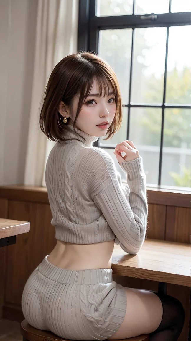 ​masterpiece、top-quality、超A high resolution、(photographrealistic:1.4)、((1girl in、White fair skin:1.4、sitting at the desk、(frombelow:1.4)、looking at the viewers、spotless、cute little、The long-haired、A dark-haired、Light Brown Fringe Hair、Braided hair、disheveled hair、Light brown eyes、、short hair with bangs、bursting milk in the same way))、(School Uniforms:1.5), (Wearing a knitted sweater with red color over a white shirt,,,,,,,,,,,,,,,,,,,,,,,,,,,,,,,,,,,,,,,,,,,:1.5), (Red bow:1.3), (A smile)、High detailed eyes、(((‎Classroom)))、long neck、(((short hair with bangs)))、Lashes、(((natural soft light、gazing at viewer、Entice your audience、爆乳、Highlights in the eyes)))、[(Hassleblad H6D-400c)], [(Medium format image)],[(dream-like)],[(400 mega pixels)], (Photorealsitic:1.4), (Raw photography:1.2), (8K), (​masterpiece:1.3), (realisitic), (A hyper-realistic), ultra-detailliert, illustratio, very_high_Realistic:1.5 ,very_high_resolution:1.5, nffsw, nffsw, Unity, 8K Picture Wallpaper, astonishing、finely detail, Official art, Highly detailed ticker Unity 8k wallpaper, (top-quality), incredibly absurdness, ultra-detailliert, Light on the Face, cinematric light, 电影灯光, Professonal lighting、photon maping、Radio City、physically-based renderingt、solofocus、foco nítido、 hight resolution、ighly detailed、extremely delicate and beautiful、intricate detailes、face muscles、a beautiful detailed girl、Natural makeup、extra detailed face、looking at away、(爆乳:1.4)、(Emphasis on the chest:1.3)、(emphasis on the buttocks:1.5)、(Snug-fitting Brazilian bikini:1.4)、(from the rear:1.5)