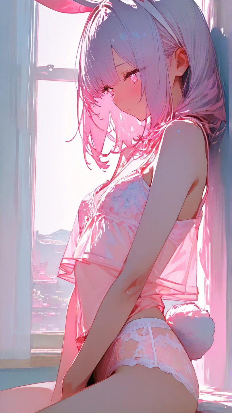 1 girl, Are stand, medium Hair, long hair, ponytail, pink hair, purple eyes, (((cute pink underwear))), (((cute white dress))), (((embarrassed))), (cowboy shot), (((showing underwear))), (((((skirt lift by myself))))), ((((cloth lift by myself)))), (((from front))), (from below), (closed your mouth), ((((looking at another)))), ((32K)), ((best quality)), ((ultra high res)), ((HDR)), ((uhd)), ((extremely detailed CG)), ((unity 32K wallpaper)), ((perfect anatomy)),