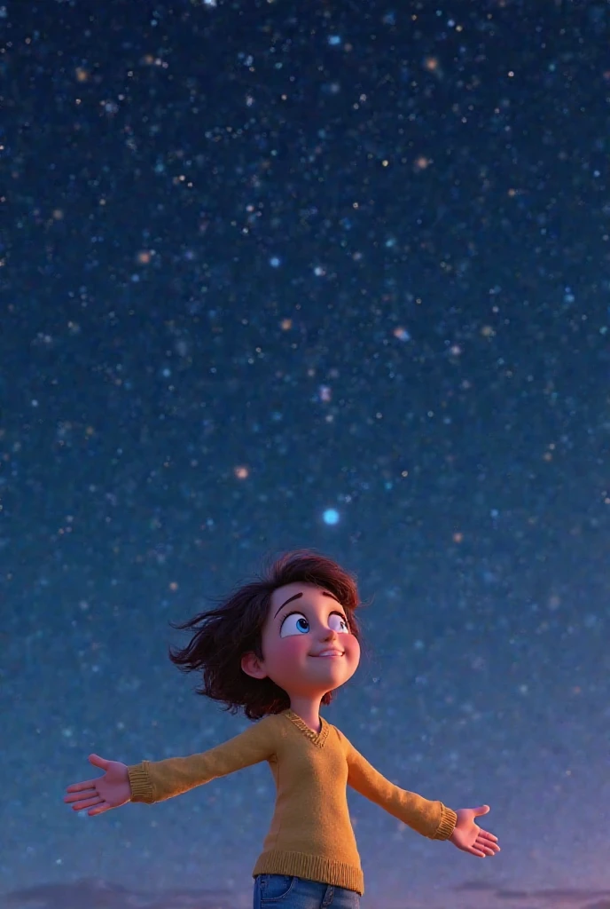 The sky was filled with twinkling stars